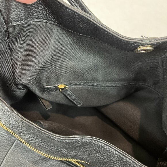 Women's Black pebbled leather Vince Camuto Shoulder Tote - Picture 2 of 12